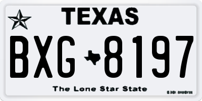 TX license plate BXG8197
