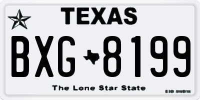 TX license plate BXG8199