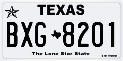 TX license plate BXG8201