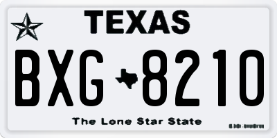 TX license plate BXG8210
