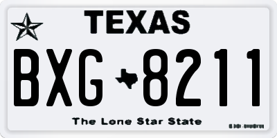 TX license plate BXG8211