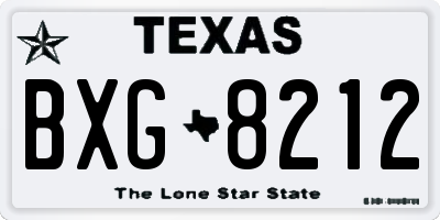 TX license plate BXG8212
