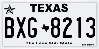 TX license plate BXG8213