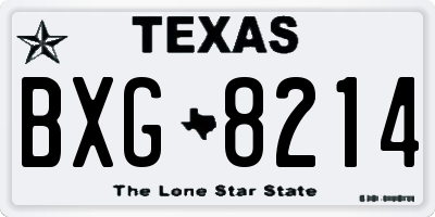TX license plate BXG8214