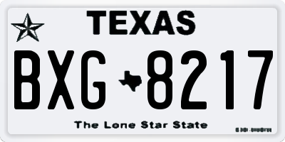 TX license plate BXG8217