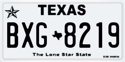 TX license plate BXG8219