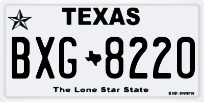 TX license plate BXG8220
