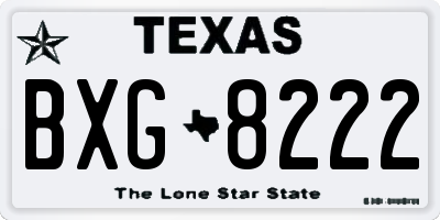 TX license plate BXG8222