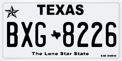 TX license plate BXG8226