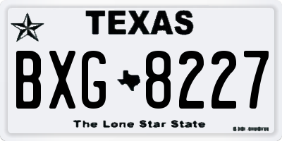 TX license plate BXG8227