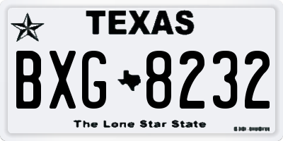 TX license plate BXG8232