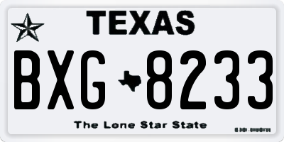 TX license plate BXG8233