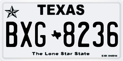 TX license plate BXG8236