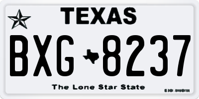 TX license plate BXG8237