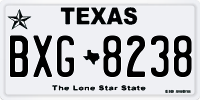 TX license plate BXG8238