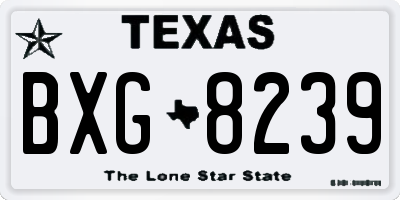 TX license plate BXG8239