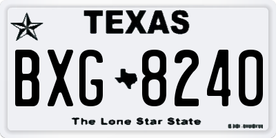 TX license plate BXG8240