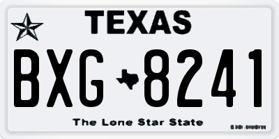 TX license plate BXG8241