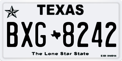 TX license plate BXG8242