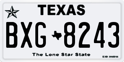TX license plate BXG8243
