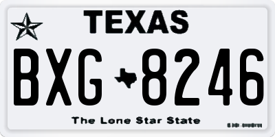 TX license plate BXG8246