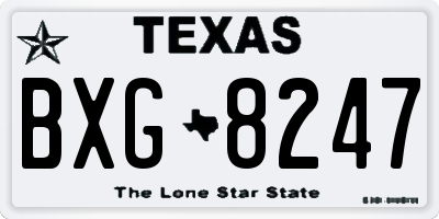 TX license plate BXG8247