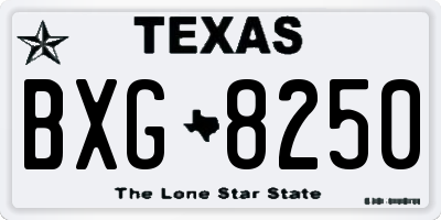TX license plate BXG8250