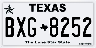 TX license plate BXG8252