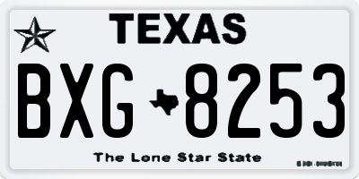 TX license plate BXG8253