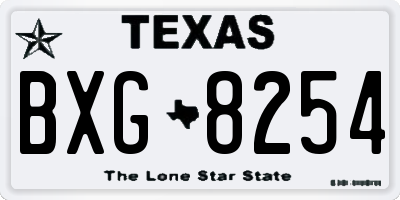 TX license plate BXG8254