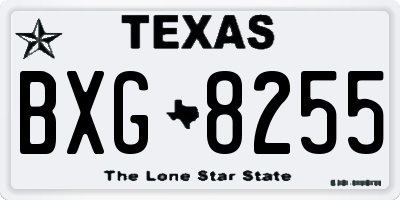 TX license plate BXG8255