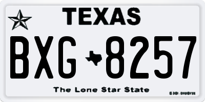 TX license plate BXG8257