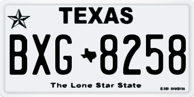 TX license plate BXG8258