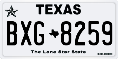 TX license plate BXG8259