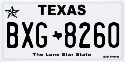 TX license plate BXG8260