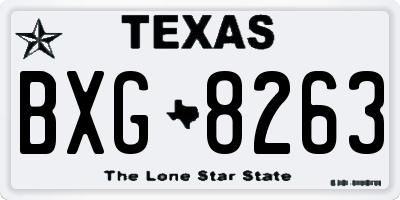 TX license plate BXG8263
