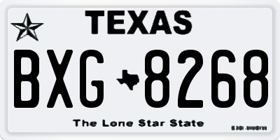 TX license plate BXG8268
