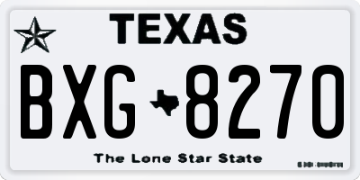 TX license plate BXG8270
