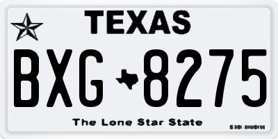 TX license plate BXG8275