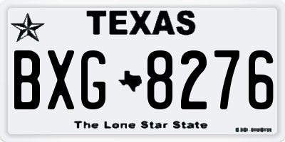 TX license plate BXG8276