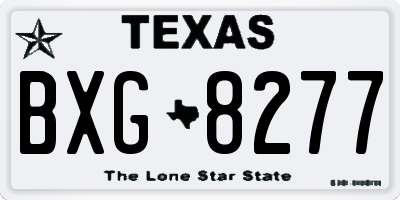TX license plate BXG8277
