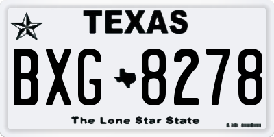 TX license plate BXG8278