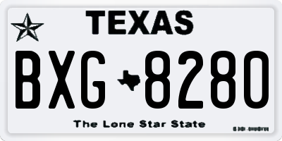 TX license plate BXG8280