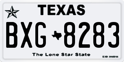 TX license plate BXG8283