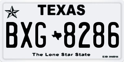 TX license plate BXG8286