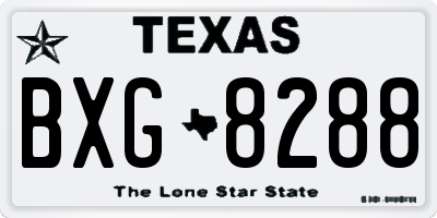 TX license plate BXG8288