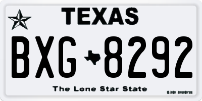 TX license plate BXG8292