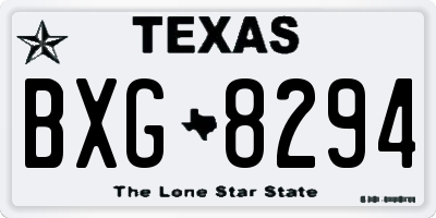 TX license plate BXG8294