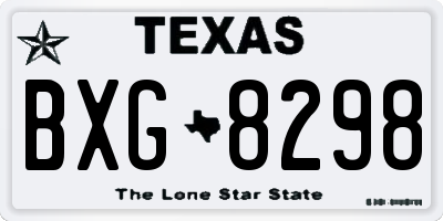 TX license plate BXG8298
