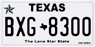 TX license plate BXG8300
